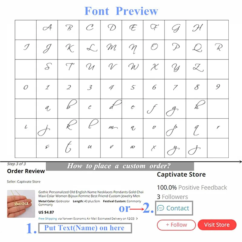 Ожерелье с именем подписи для женщин и мужчин ожерелья-Чокеры на заказ