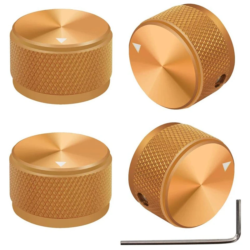 

4Pcs Aluminum Alloy Potentiometer Knurled Knob Volume o Electric Guitar B Screw Type 25 X 15.5Mm (Dh)