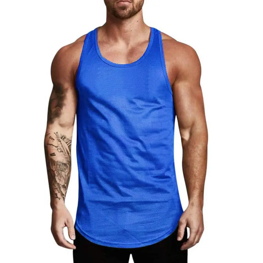 

Майка мужская из спандекса, однотонная, дышащая, для фитнеса