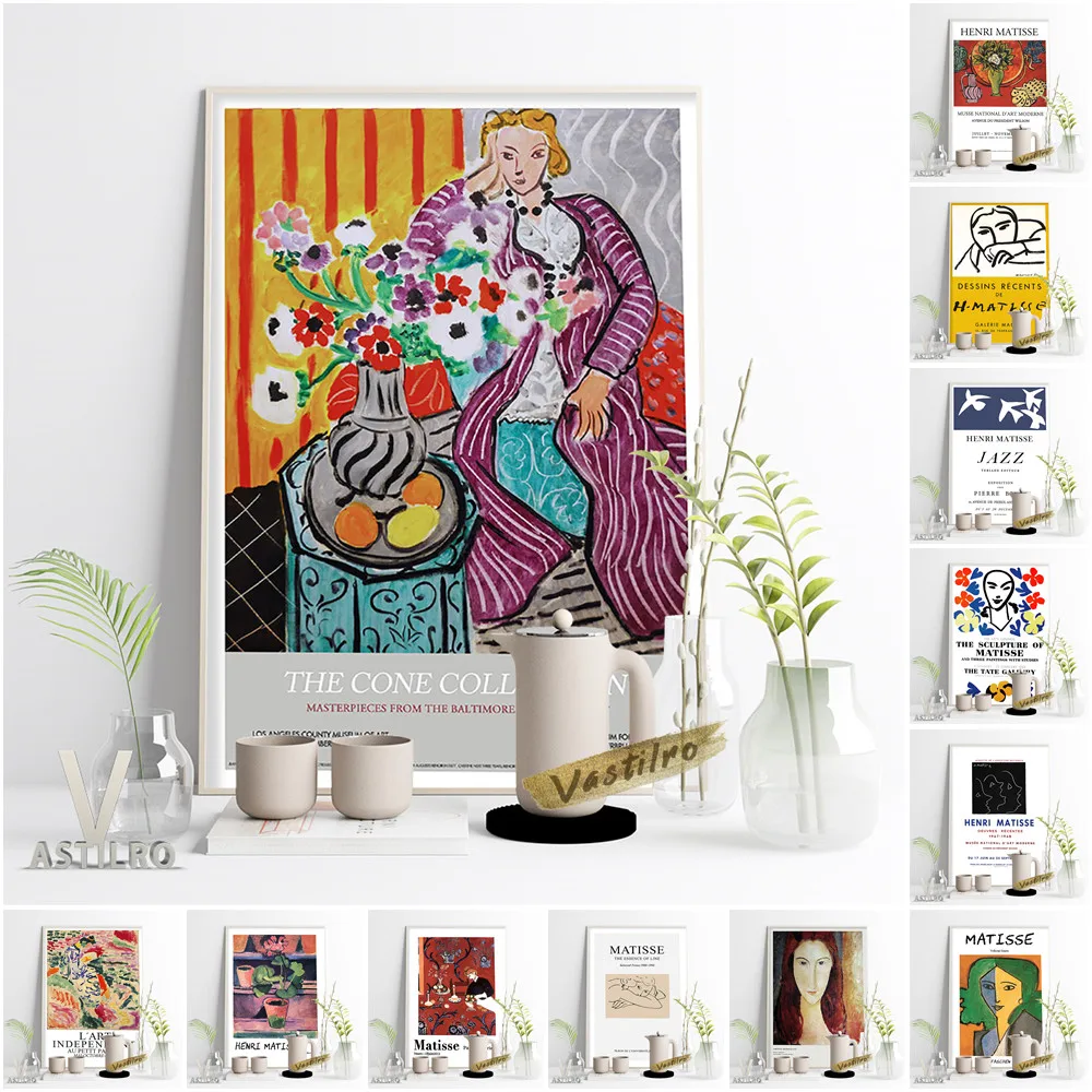 

Henri Matisse Exhibition Museum Art Prints Poster Volkmar Essers Canvas Painting Minimalism Line Drawing Living Room Home Decor