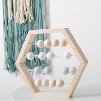 scandinavian style baby room decor baby early learning educational toys new nordic style natural wooden abacus with beads craft