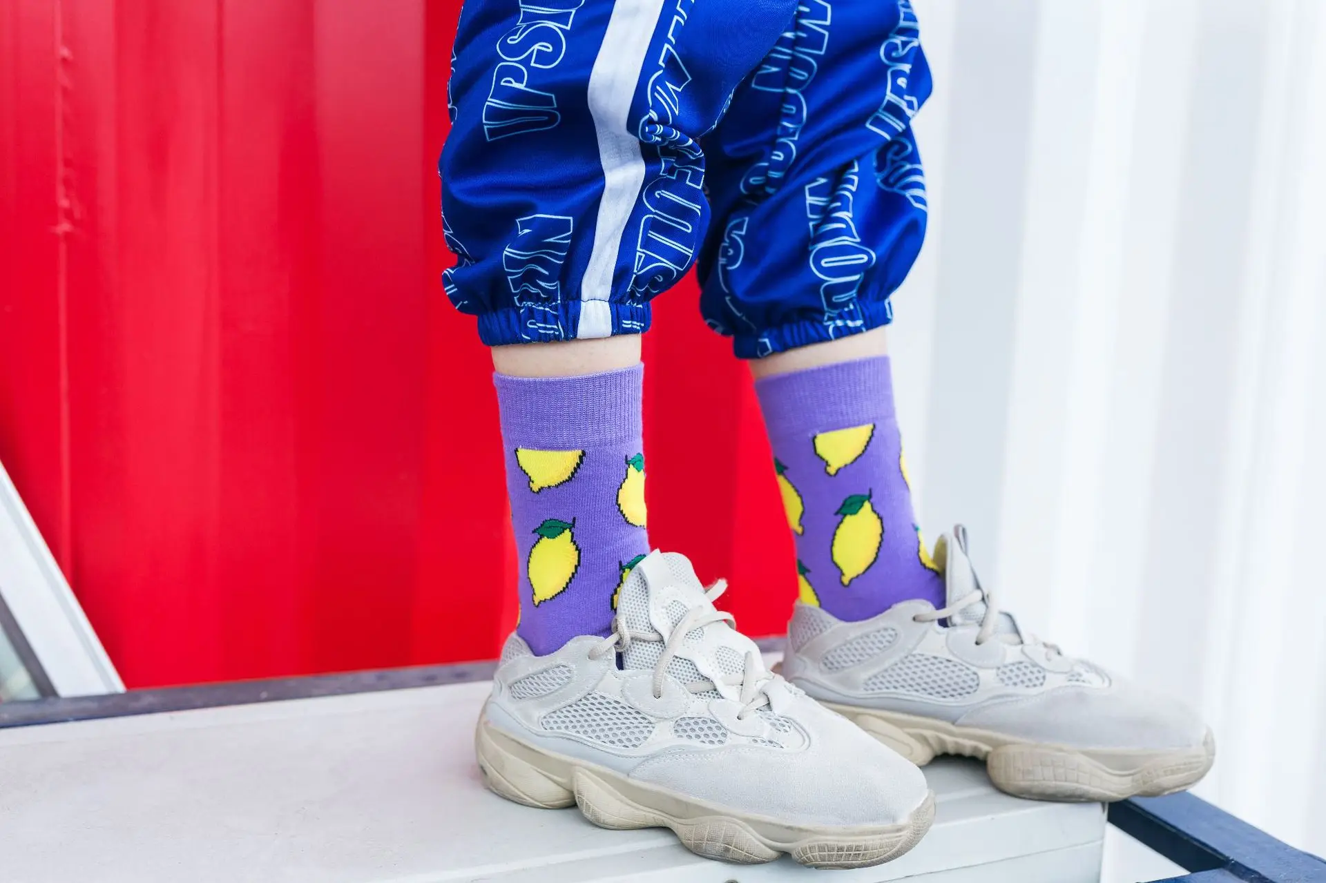 Men and women food fruit print pattern socks avocado McDonald's cookies funny personality fashion print ladies socks lovers
