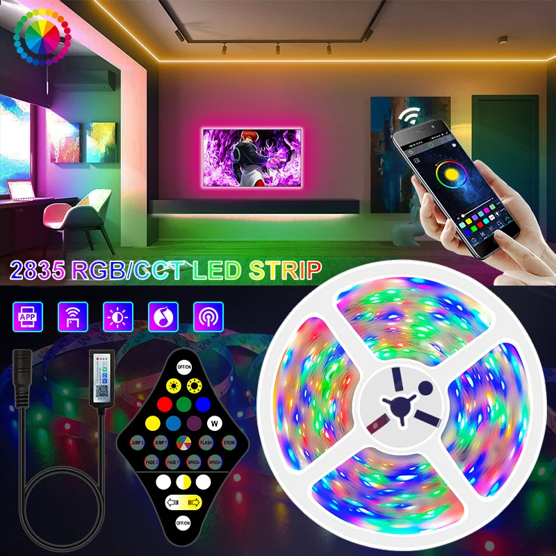 Светодиодная лента RGB 2835 RGBCCT RGBWW с теплым белым/белым светом Неоновая Гибкая