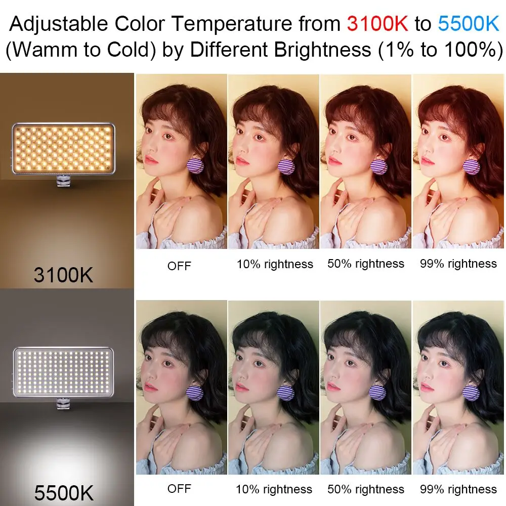 Светильник для фотосъемки 3100K 5500k двойная цветовая температура 1% 100% яркость