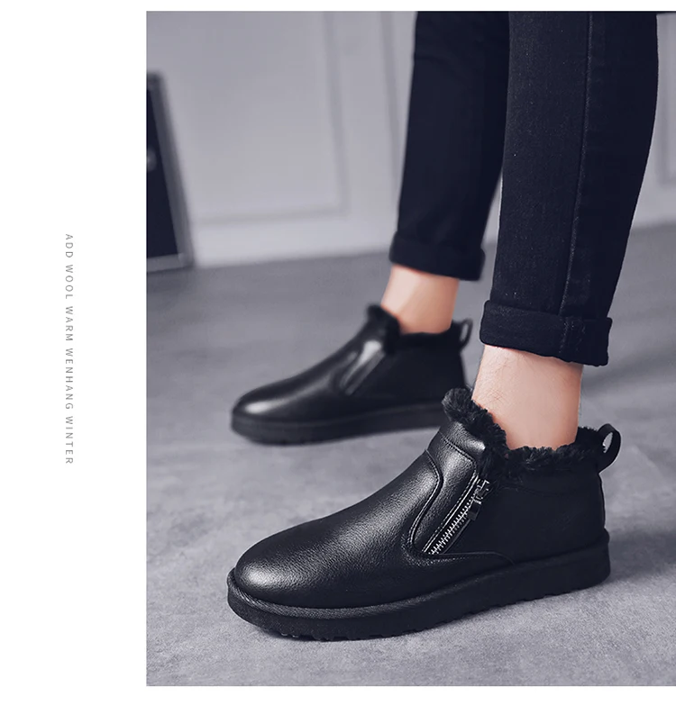 Bota Masculina/Новое поступление года; мужские ботинки на меху; теплая зимняя мужская рабочая обувь; модная обувь на резиновой подошве; размеры 39-45