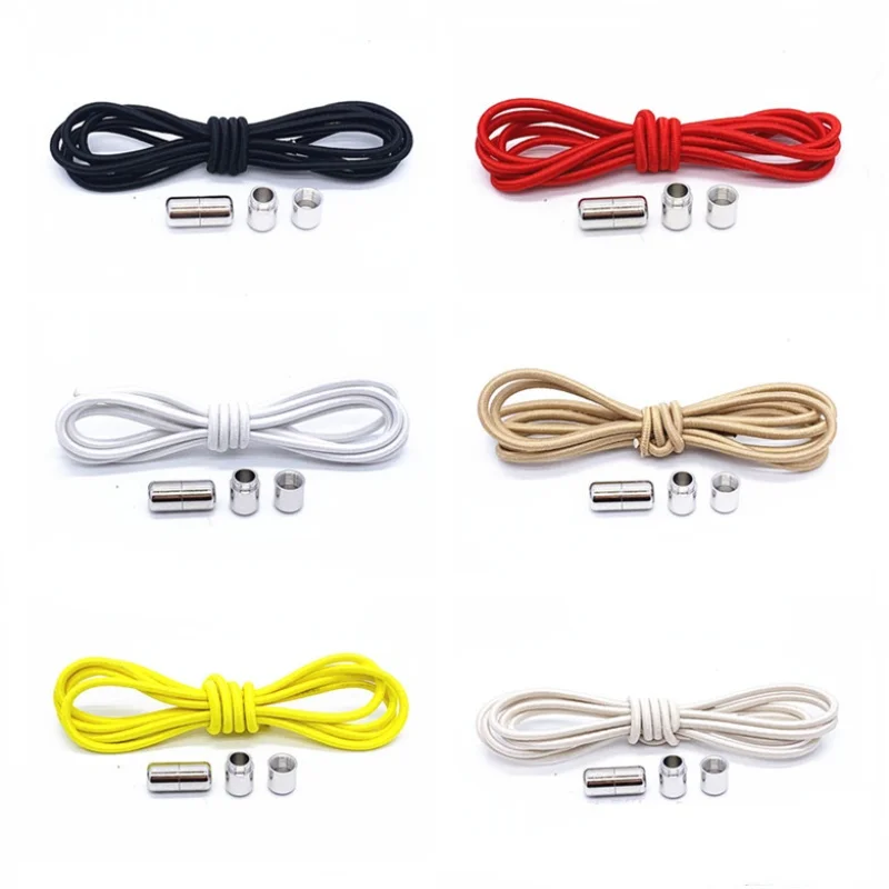 

Metal capsule shoelace lazy elastic elastic shoelace rubber band elastic round shoelace card rope stop adjustment