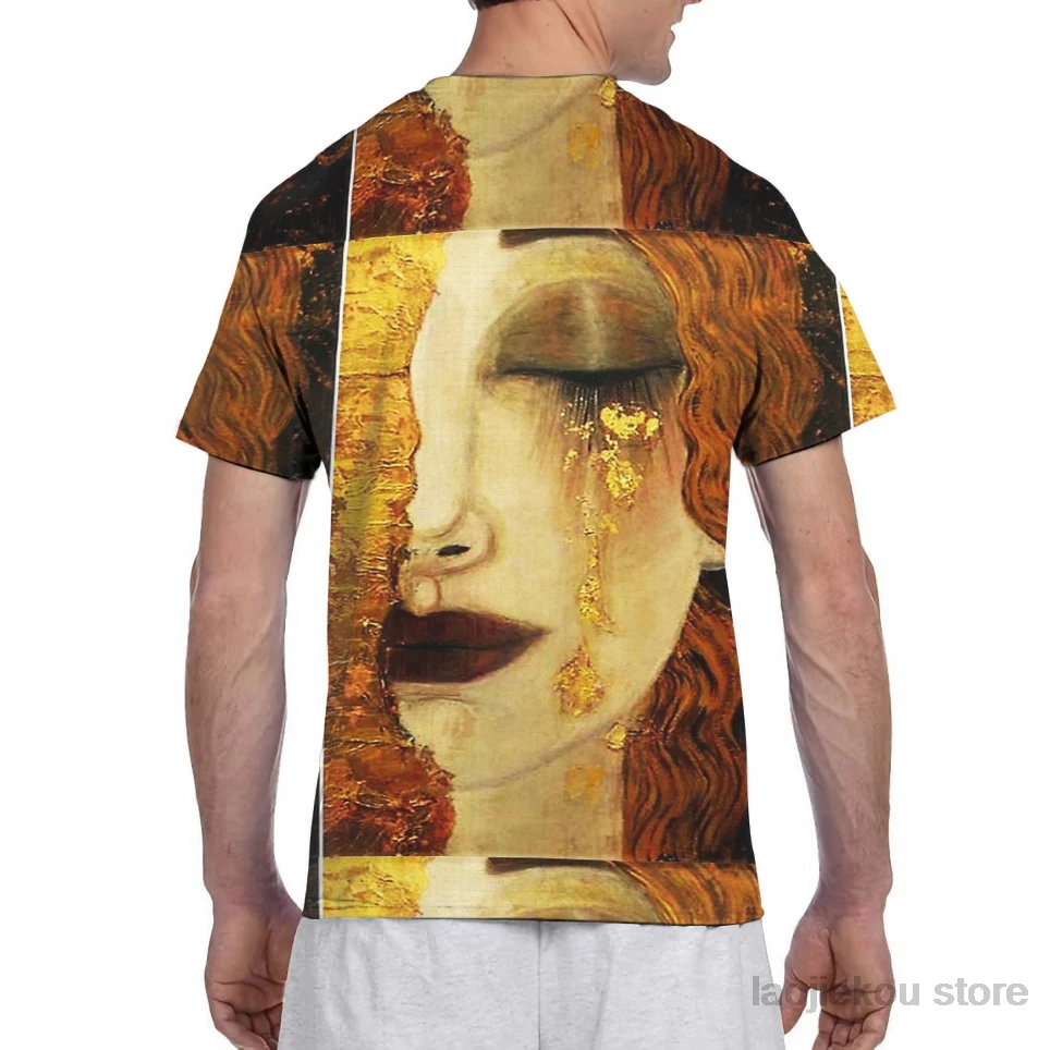 Золотые слезы. Jugendstil art by Klimt Мужская футболка женская модная футболка с принтом для девочек топы для мальчиков футболки с короткими рукавами