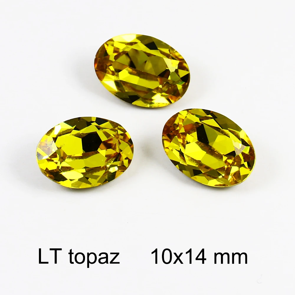 Овальный нейл арта украшения кристалл страз Pointback камни блеск Стекло ногтей