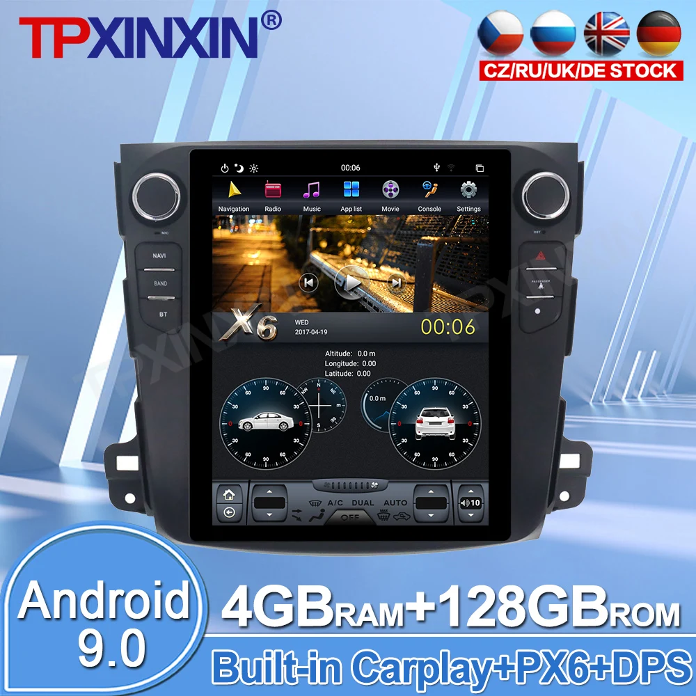 

For Mitsubishi Outlander 2006 - 2012 4+128G Android9 ISP Touch Screen Car Multimedia Radio Player GPS Navigation System With DSP