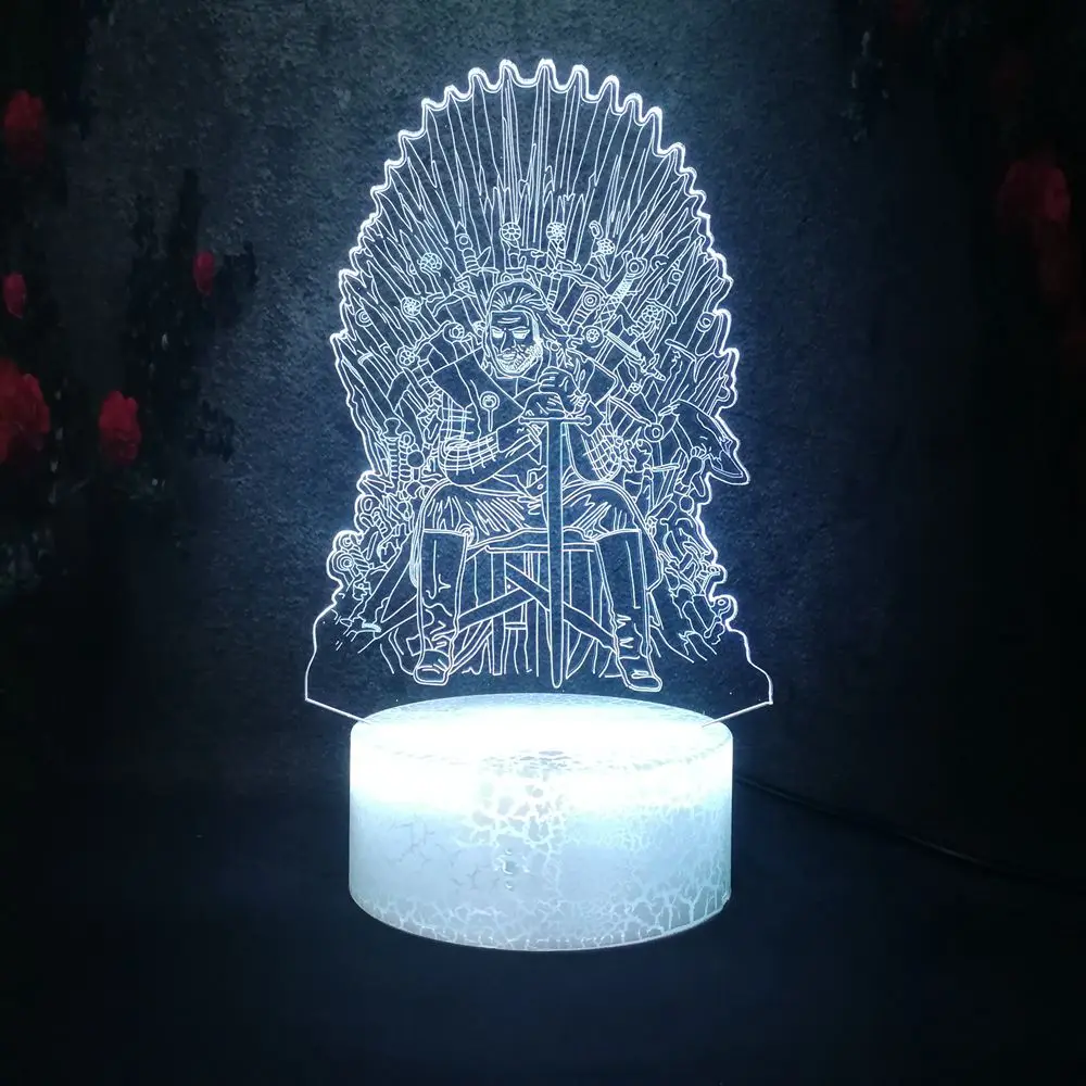 Игра престолов Песнь Льда и Огня Ed Старк Форма 3D светодиодный Декор для семьи