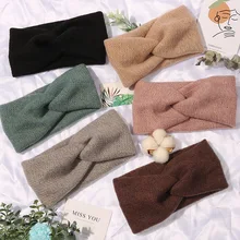 Donarsei Diadema ancha de punto de Corea para mujer, turbante elástico de Yoga, Bandanas, Bandanas de invierno (3)