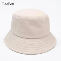 deepom bucket hat women men unisex cotton fisherman cap big large size solid color panama bob hat spring summer casual kids