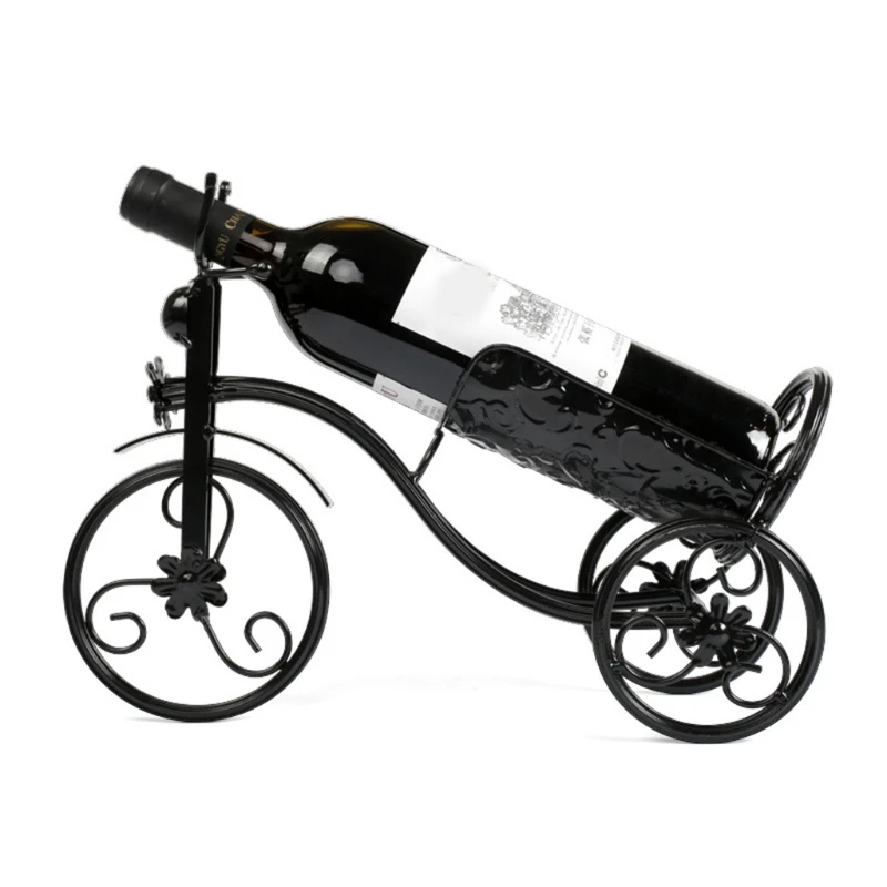 

Vintage Metal Tricycle Shape Red Wine Holder Art Bike Rack Display Storage Bar