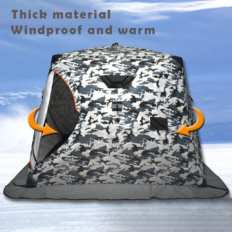 

Automatic 4-5 Person Winter Ice Fishing Tent Warm Plus Cotton Outdoor Camping Fishing Equipment Windproof Ultra-Large Tent