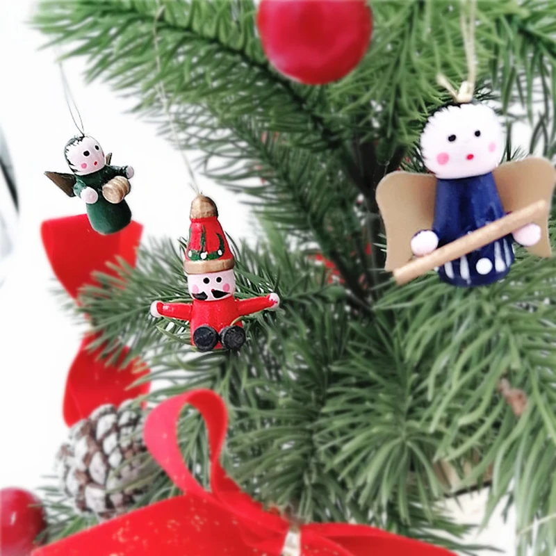 12 шт. рождественский подарок для детей настольный деревянный кулон в форме