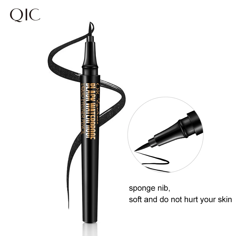 QIC Водонепроницаемый жидкая подводка для глаз быстросохнущая 36H стойкий