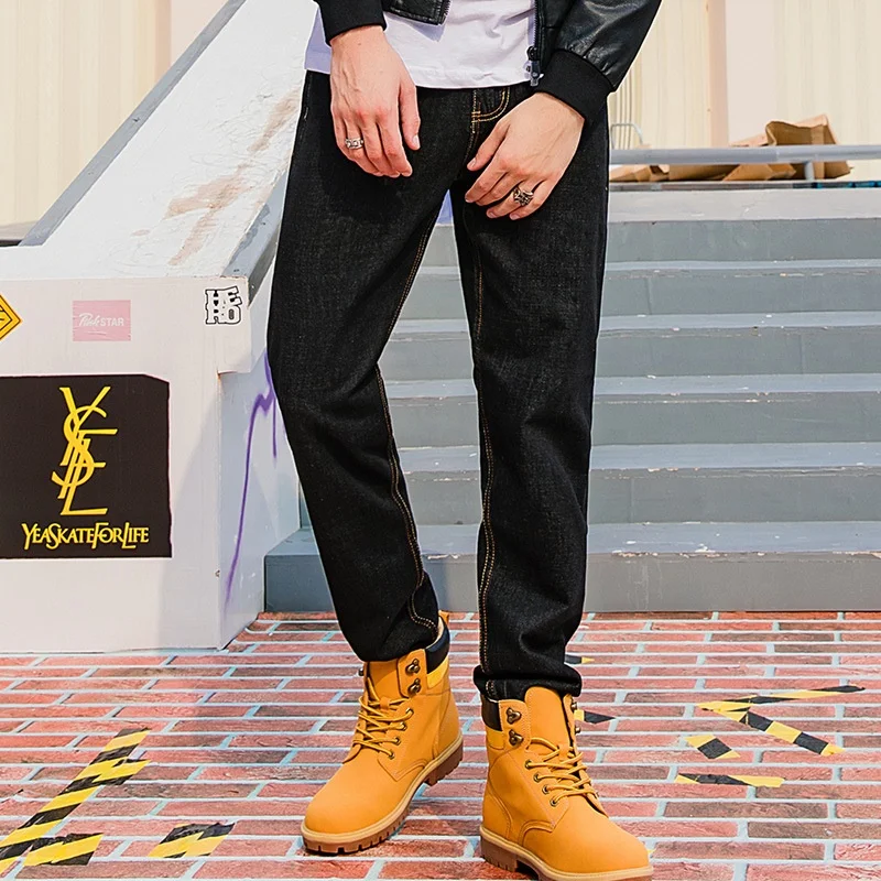 Джинсы мужские с вышивкой большие размеры карманами KK3126 2019 | Тематическая одежда