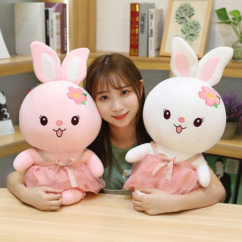

45cm Kawaii Plushie Rabbit Toys Stuffed Animals Soft Plush Sakura Rabbit Accompany Doll Toys for Kids Girls Birthday Gifts