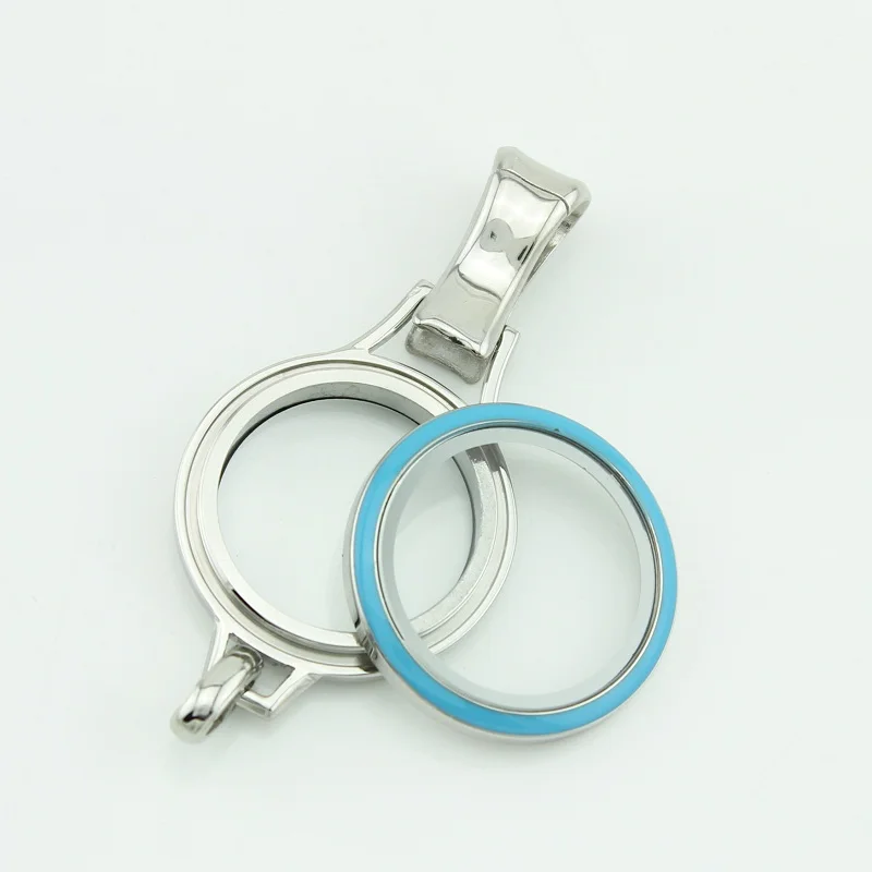 

10pcs/lot 30mm Twist Large Silver Lanyard Locket,316L Stainless Steel Crystal/Plain/Enamel Color Lanyard Floating Locket