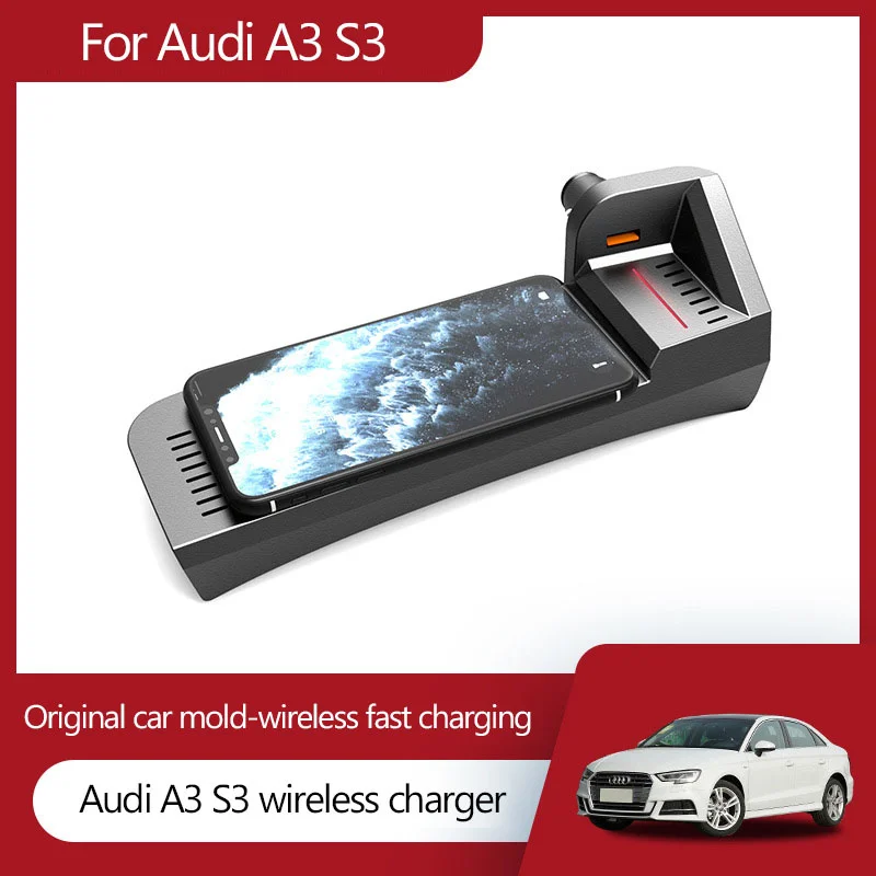 

Беспроводное зарядное устройство 15 Вт для Audi A3 S3, аксессуары для смартфона, модификация прикуривателя