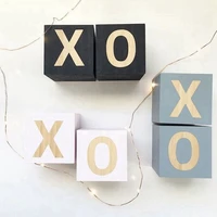 xo solid wood decorative letters wooden square cube letter baby room decoration bedroom decor childrens room decoration nordic