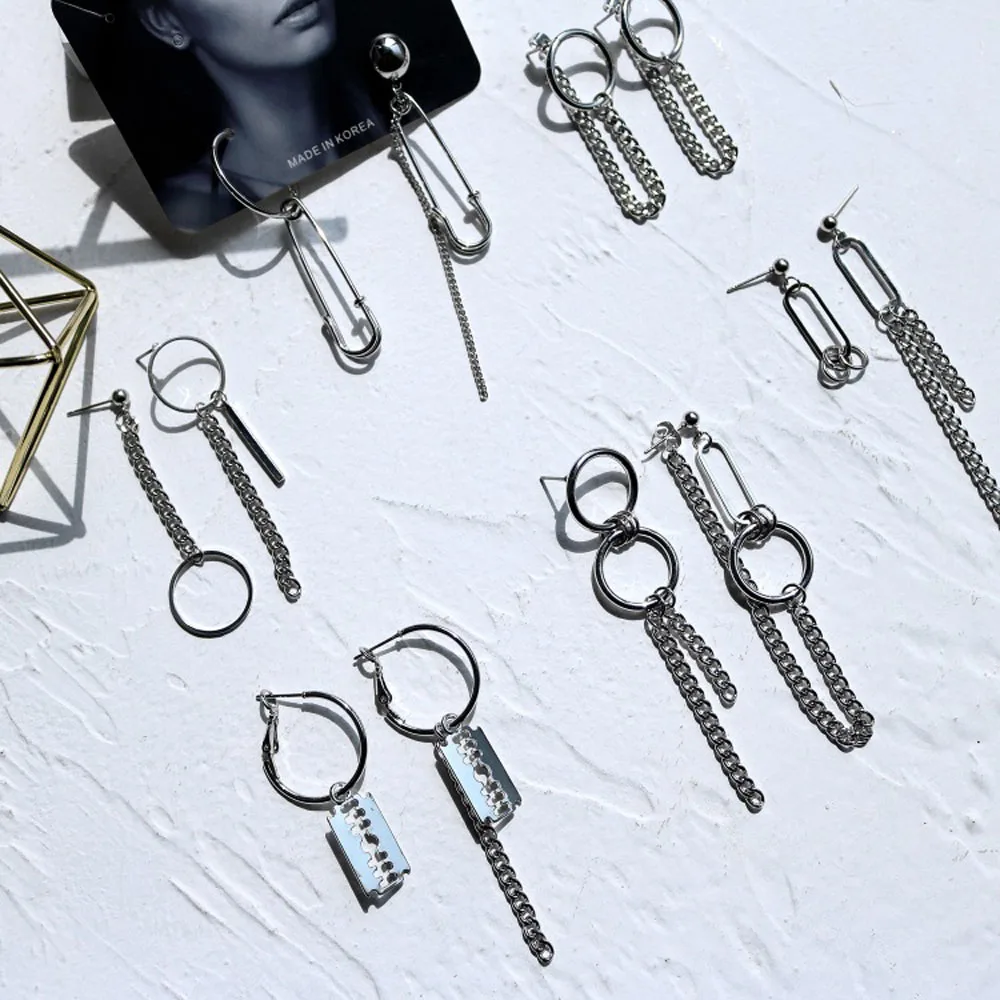 Серьги-подвески в стиле стимпанк с изображением черной кошки минималистичные