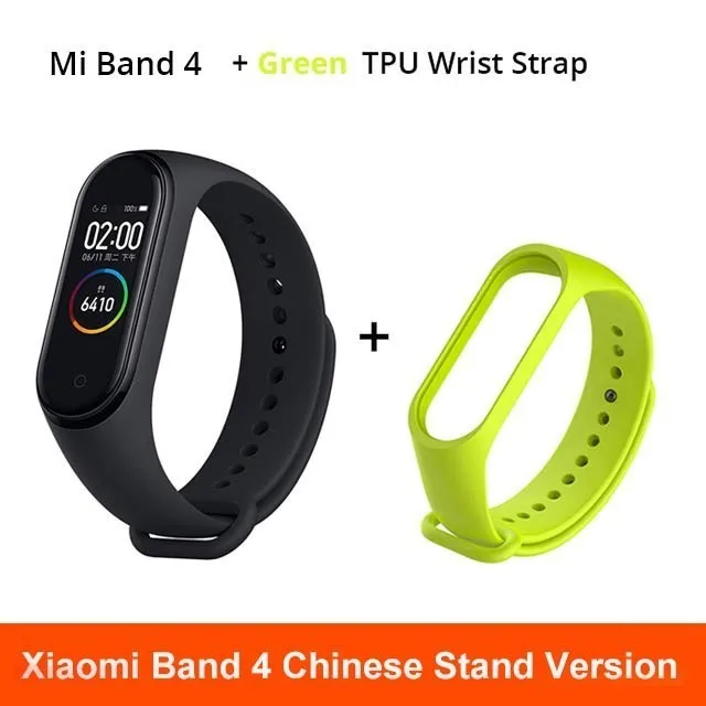 Xiaomi MiBand 4 1 S Смарт-браслет с сенсорным экраном для Android IOS 1 S фитнес Xiaomi Mi Band 4 - Цвет: add green  strap