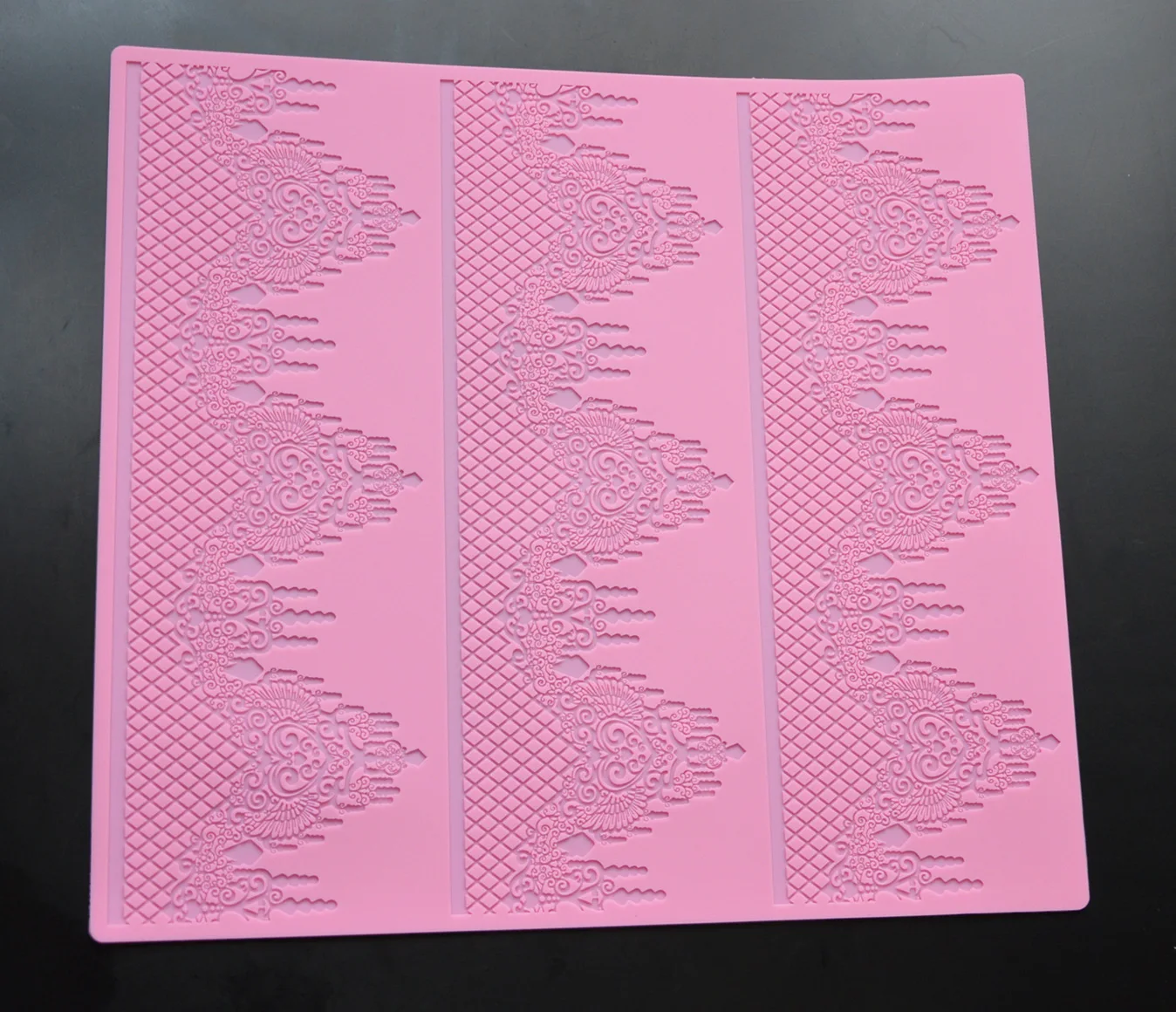 Новый большой размер Корона кружева коврик помадка торт силиконовые формы