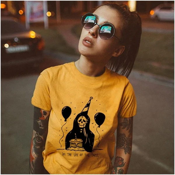 Я в режиме реального времени вечерние футболка hipster унисекс призрак готическом