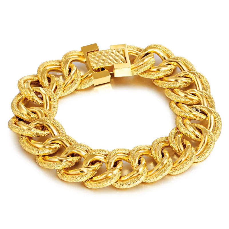Forever Not Fade 18K Золото Цвет Свадьба Bizuteria для Мужчин Тонкая Pulseira Женская бижутерия Femme