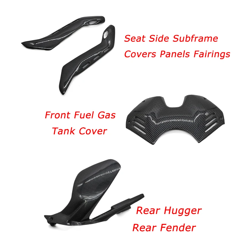 

Front Fuel Gas Tank Seat Side Subframe Covers Rear Hugger Fender Gloss Twill Weave for Ducati Panigale V4 V4S 2018 2019 ABS