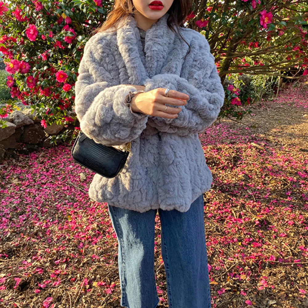 

Female Coat Winter Plush Jacket Women's Winter Coats 2021 Slim Teddy Bear Coat Solid Fluffy Jacket Faux Fur Coat Lamb Wool Coat