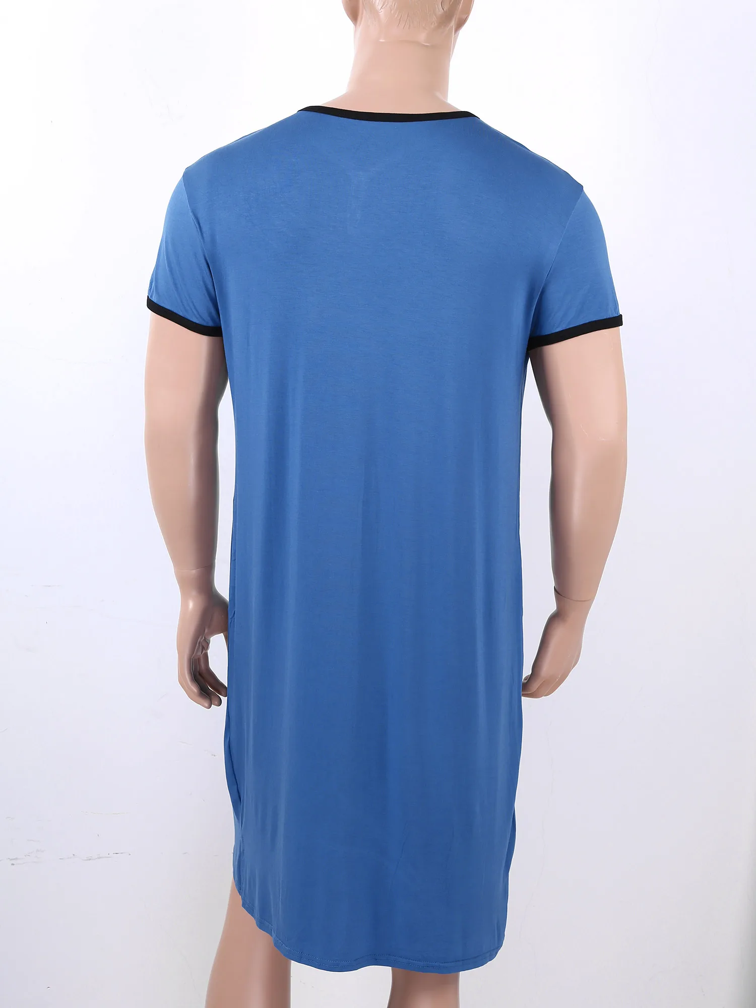 

Mens Family Sleep Dress Loose Nightshirt Nightwear Tops Plus Size Comfy Short Sleeve Daily Sleepwear Male Clothes
