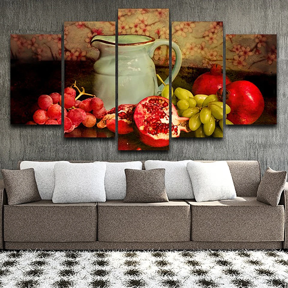 

HD Printed Modern Painting Decor Poster On Canvas 5 Panel Delicious Fruits Modular Picture Wall Art Home Framework Living Room