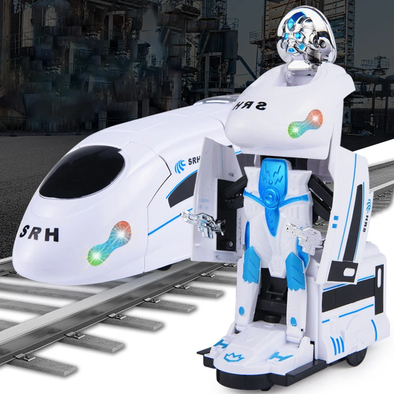 Горячая Распродажа Электрический трансформирующий поезд игрушка робот Детская