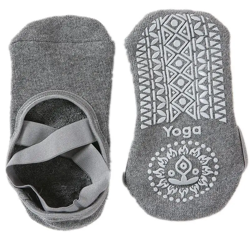 

Women High Quality Bandage Yoga Socks Anti-Slip Quick-Dry Damping Pilates Ballet Socks Good Grip For Men&Women Cotton Socks