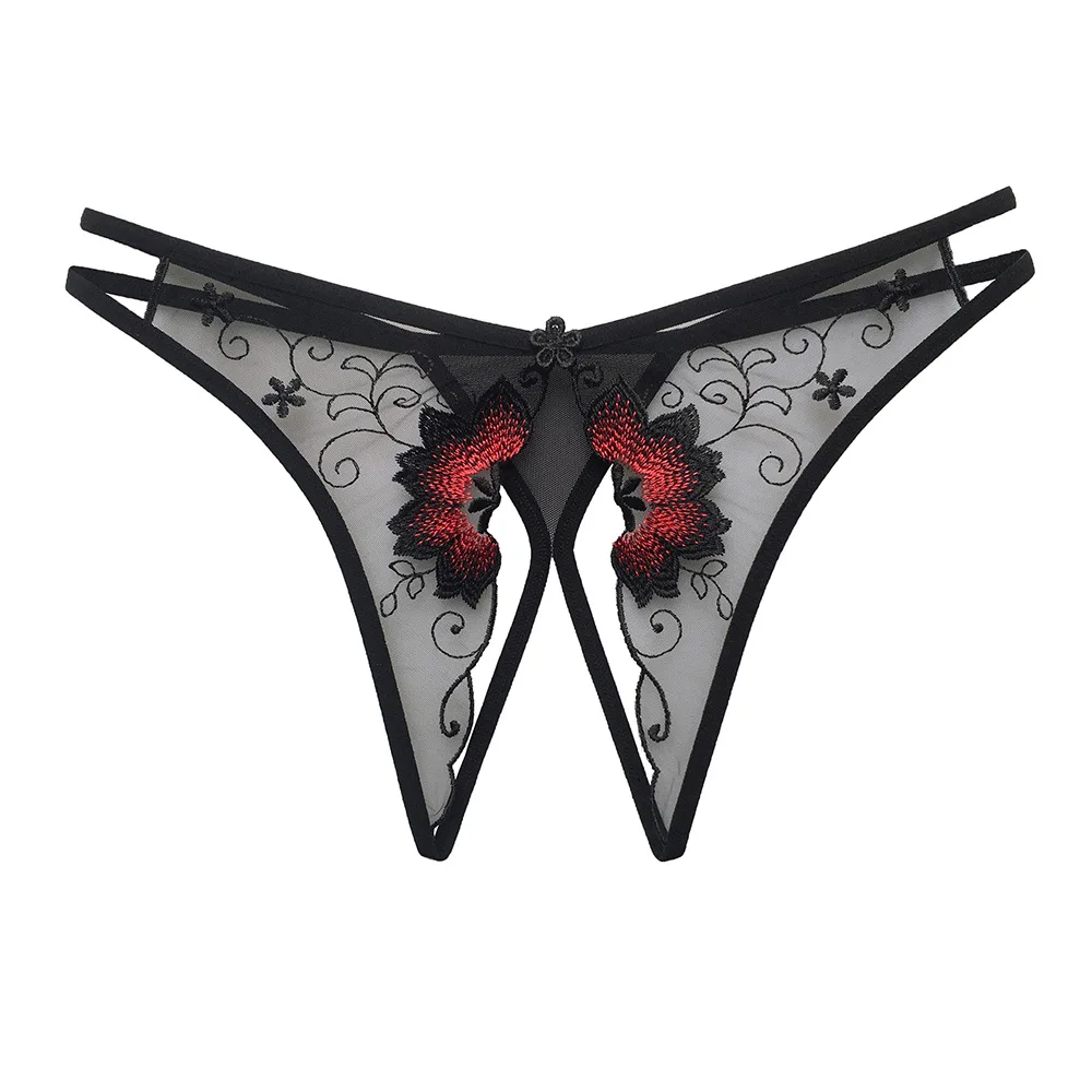 

Women's underwear Women's transparent embroidered sexy T-shirt pants with pattern and fun underwear underpants