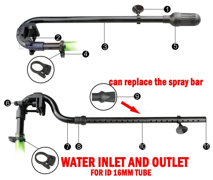 Комплект входного выходного разъема Sunsun запасная часть для приточного оттока 12
