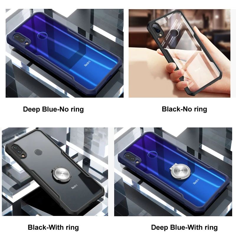Для Xiaomi Redmi Note 7 кольцевой чехол XUNDD Airbag противоударный прозрачный PC TPU бампер задняя крышка для Redmi Note 7 Pro Чехол funda