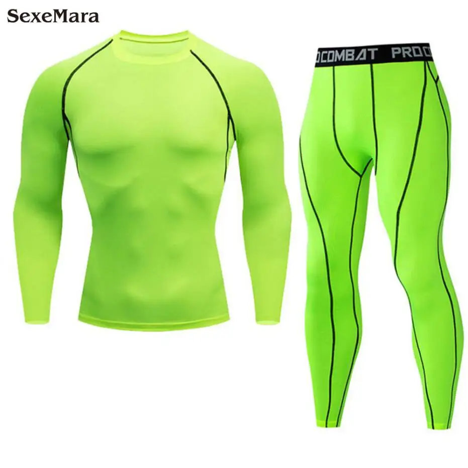 2-piece suit Комплект из 4 предметов, мужская спортивная одежда, Компрессионные спортивные костюмы, быстросохнущие комплекты одежды для бега, спортивный костюм для бега, тренировок, тренажерного зала, фитнеса, спортивный костюм - Цвет: 2-piece suit