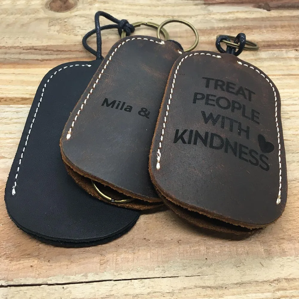 

Personalized Leather Key Holder Gift for Dad Key Pouch 2021 Fashion Custom Key Holder Father's Day Gift New