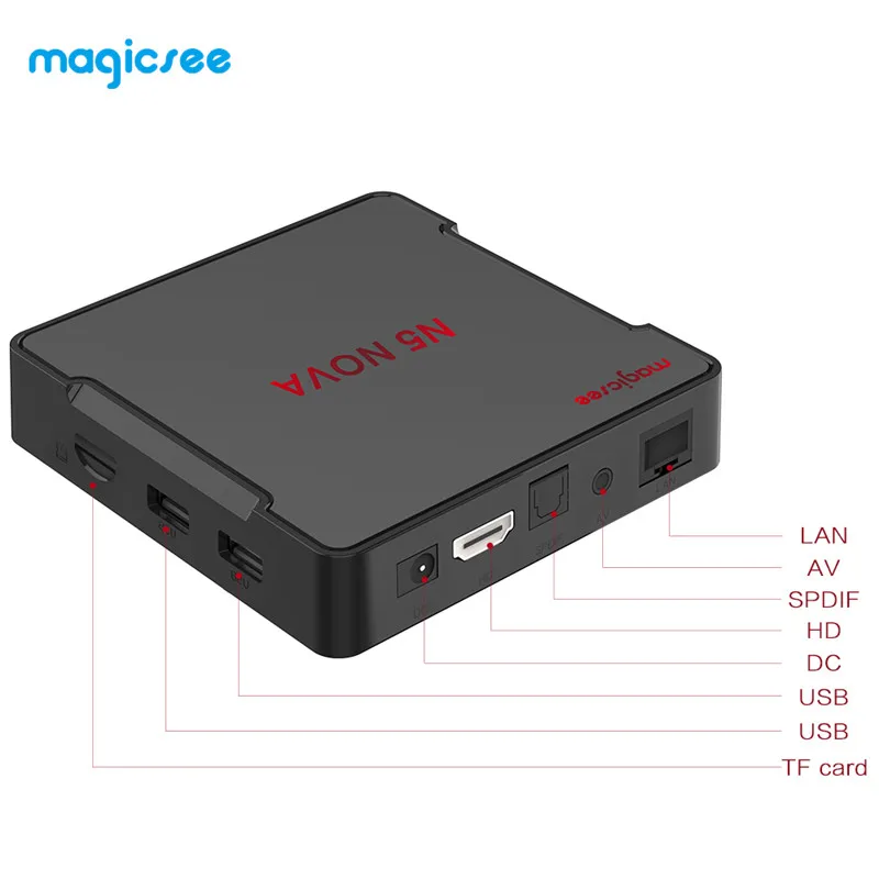 ТВ-приставка Magicsee N5 NOVA Android 9 0 RK3318 4 Гб 32 ГБ/64 ПЗУ 2 + быстрая связь Двойной Wi-Fi Bluetooth