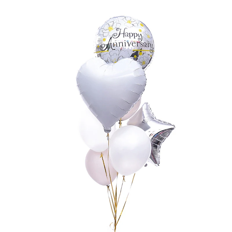 7pcs/1set 12-18inch Clear Latex Balloon happy Anniversary Rose Gold Silver Confetti Party Decor Adult ball | Дом и сад