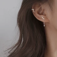 asymmetry designer silver color geometry arc stud earring simple tassels earrings for women girls best gifts