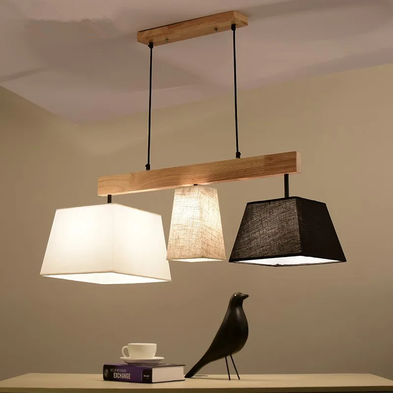 Элегантные тканевые подвесные светильники люстра Подвесная лампа для столовой