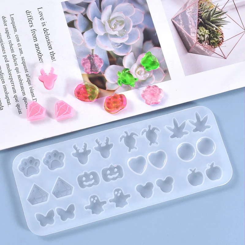 

Mini Crystal Epoxy Resin Mold Earrings Stud Silicone Mold DIY Jewelry Ornament