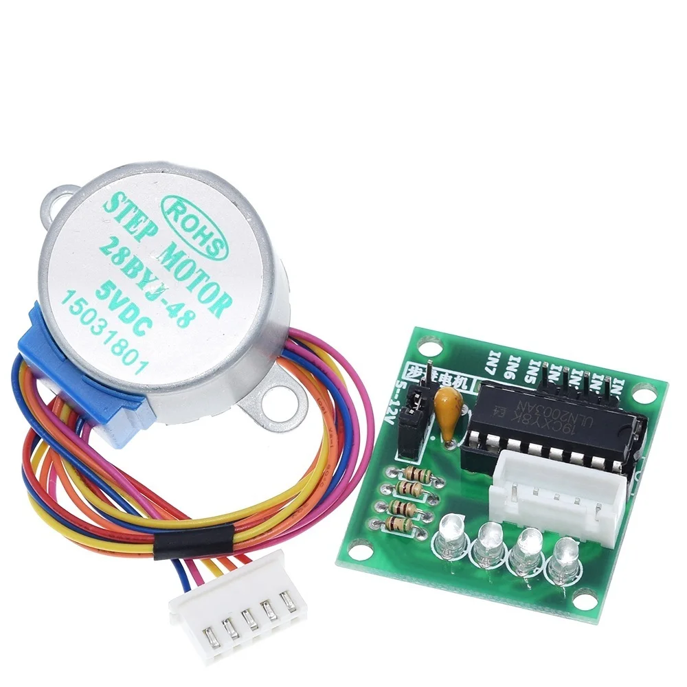 TZT 1 лот 28BYJ-48-5V 4 фазы шаговый двигатель+ плата драйвера ULN2003 для Arduino 1 x шаговый двигатель+ 1x ULN2003 плата драйвера