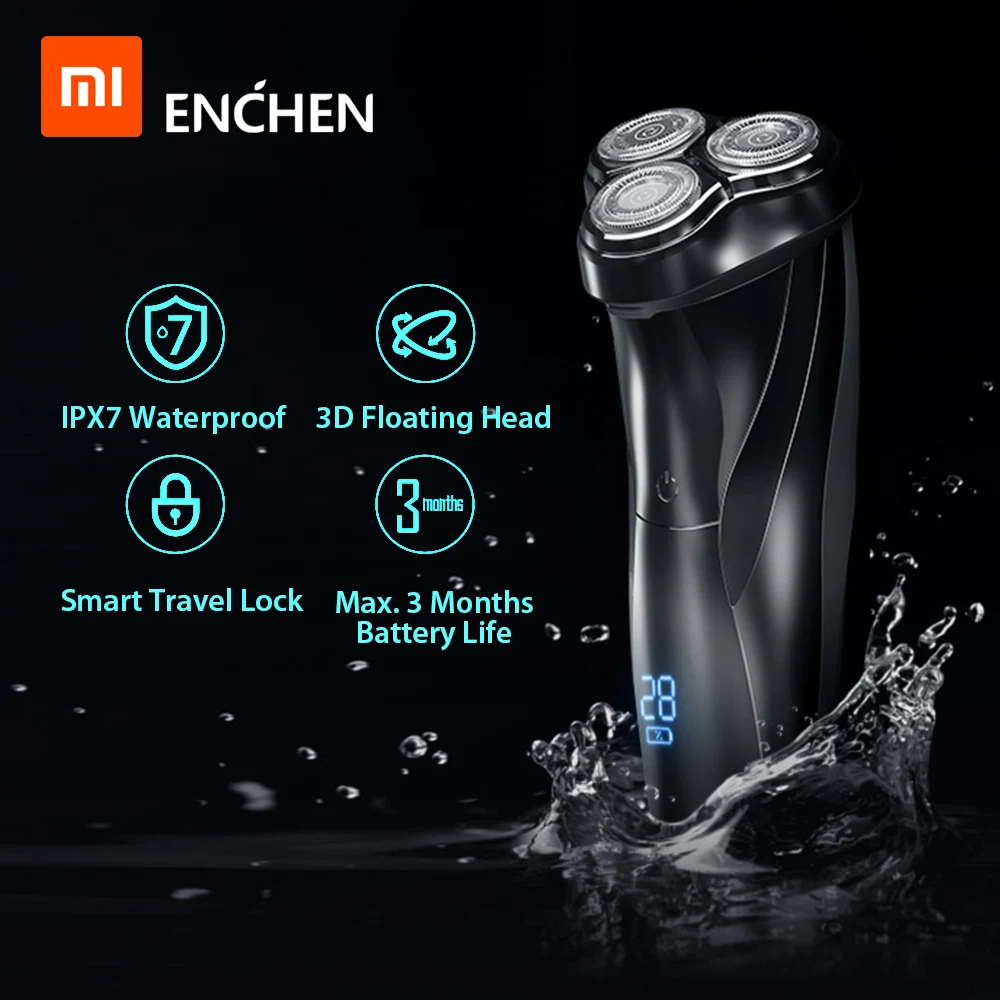 Xiaomi Enchen BlackStone 3 электробритва 3D с тройным плавающим лезвием, бритвенные бритвы для мужчин, триммер для лица и бороды, перезаряжаемый