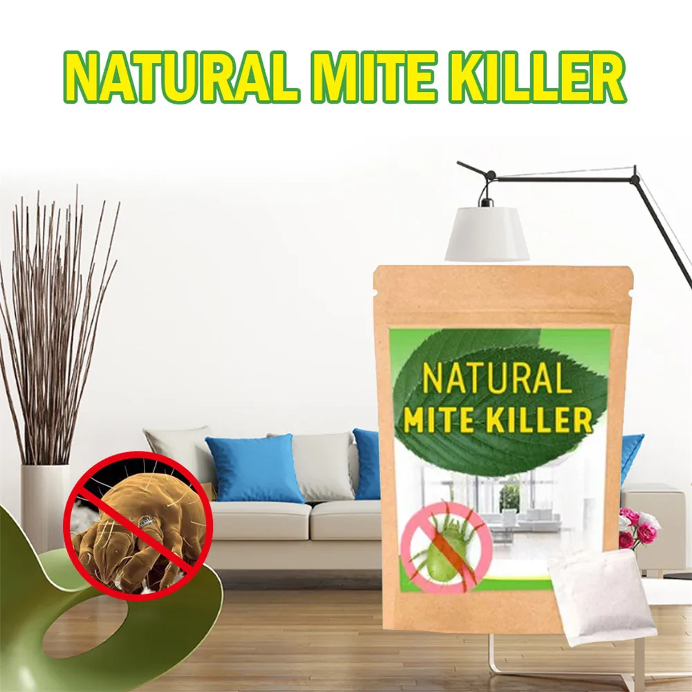 

6PCS Dust Mites Kill Natural Herbal Mites Killer Exterminating Pad Killing Worms Anti-mite Pad Cushion Home Mite Control Powder