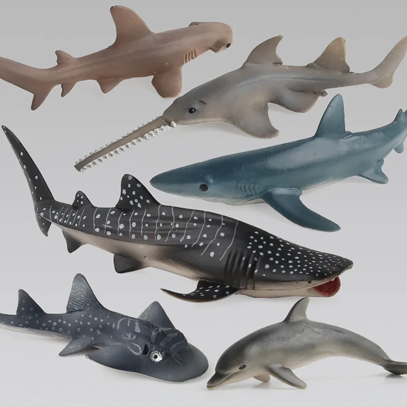 

Simulation Ocean Animal Manta Ray Shark Whale Dolphin Sailfish Model Action Figures Collection Cognition Educational Toy